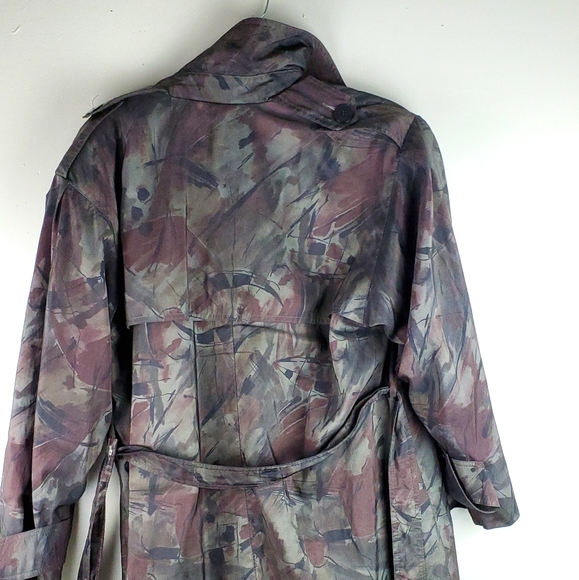 Iridescent Camouflage London Fog Trench Coat - Picture 3 of 7